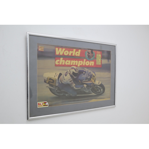 385 - Framed and Glazed Wayne Gardner World Champion TT Racer 26