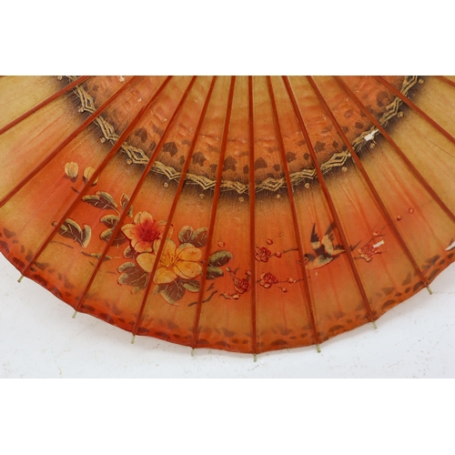 386 - Mid Century Chinese Oil Paper Parasol (80cm Dia)