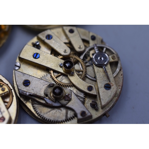 128 - A Selection of Eight Pocket Watch Movements For Spares and Repairs.