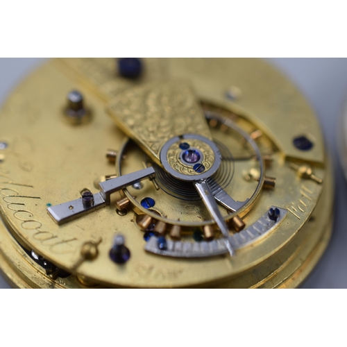 130 - Three Vintage Pocket Watch Faces, For Spares and Repairs. Includes Bevan Birkenhead, Leddicoat Newca... 