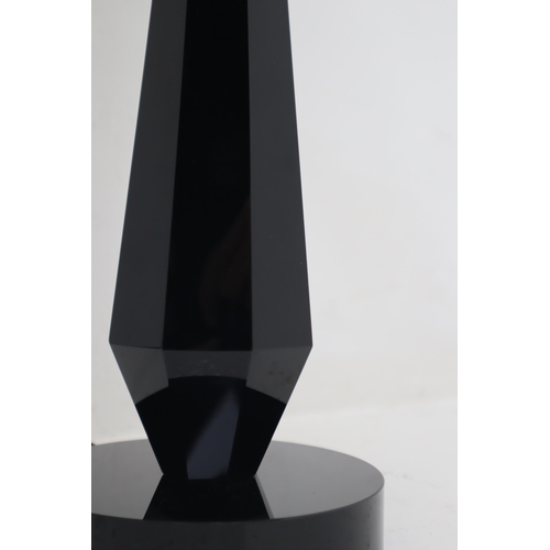 393 - Heavy Black Designer Lamp with Matching Shade (Working) 53cm