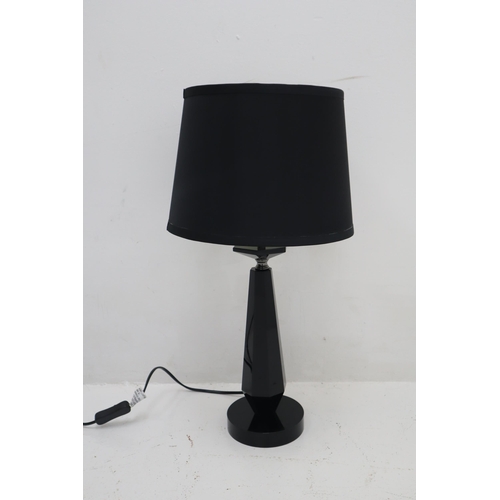 393 - Heavy Black Designer Lamp with Matching Shade (Working) 53cm