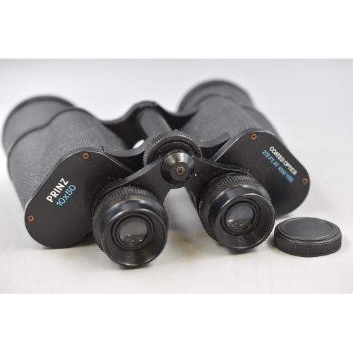 395 - A Pair of Prinz 10x50 Binoculars, In Case.