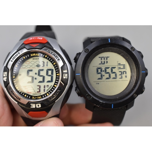 142 - Selection of 4 Quartz Digital Watches including Timex, Skemi and More