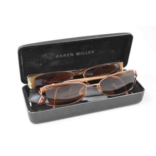 410 - Two Pairs of Prescription Sunglasses, Includes Karen Millen. In Case.