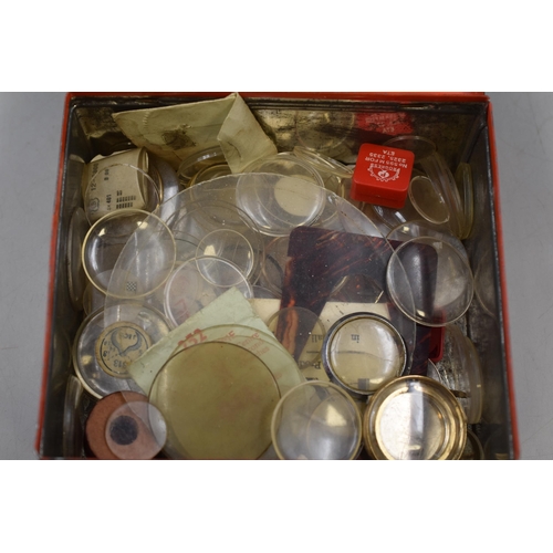 160 - Mixed Lot of Watch and Clock Lenses to include Vintage and Modern