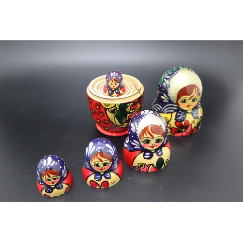 202 - Set of 5 Authentic Russian Dolls