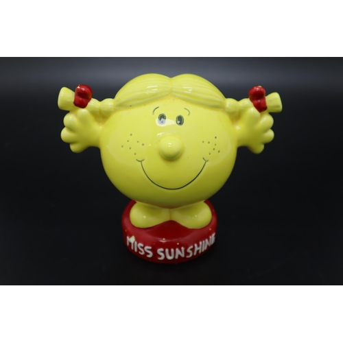 205 - Vintage 1997 Little Miss Sunshine Ceramic Moneybox complete with Stopper