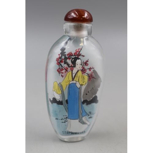 211 - Mid Century Oriental Glass Perfume Bottle. (3.5”)