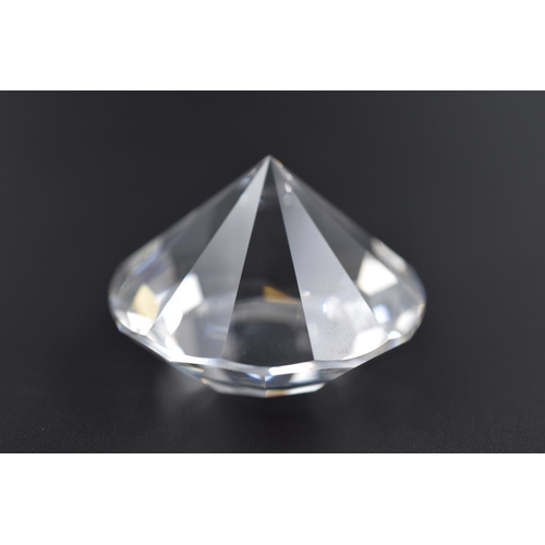 216 - A Swarovski Crystal Diamond Shaped Paperweight, In Box With Certificate of Authenticity. Box is Appr... 