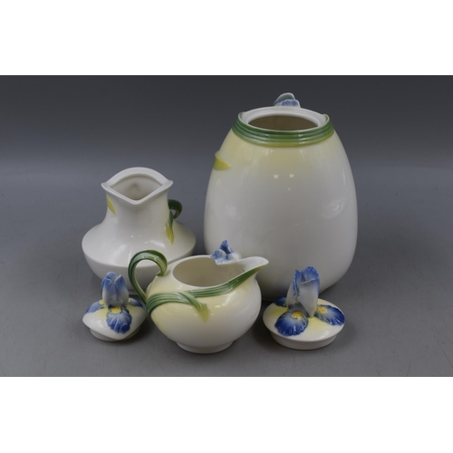 223 - Graff Porcelain Tea Caddy, Cream jug and Sugar Bowl