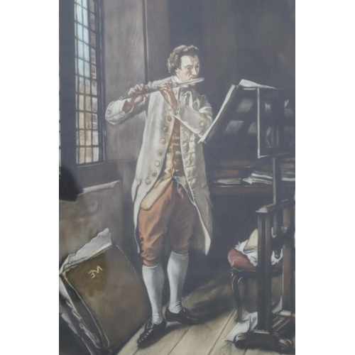 426 - A Jean-Louis Ernest Meissonier Signed Artist Proof Print, Title 'The Flute Player'. Approx 19.5