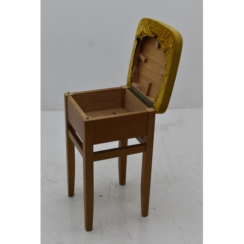 430 - Mid Century Sewing Stool With Under Seat Storage for Your Cotton and Bits