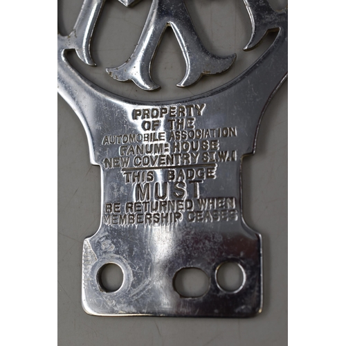 233 - Collectable 1930's AA Vehicle Badge in Stainless Steel, approx 6