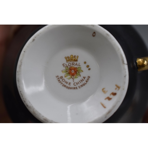 244 - Five Fine Bone China Cup and Saucer Sets including Floral, Royal Stafford, Old Royal and More