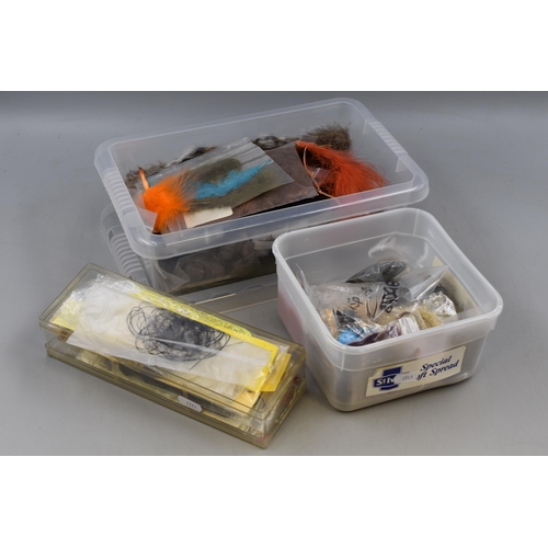 449 - Large Selection of Fly Tying Materials in 6 Boxes