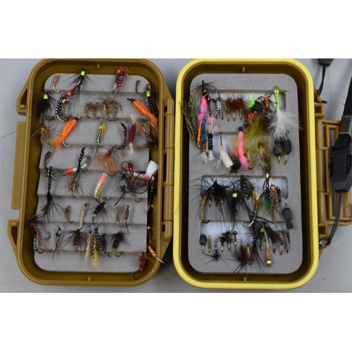 458 - Selection of Fishing Flies in 4 Cases