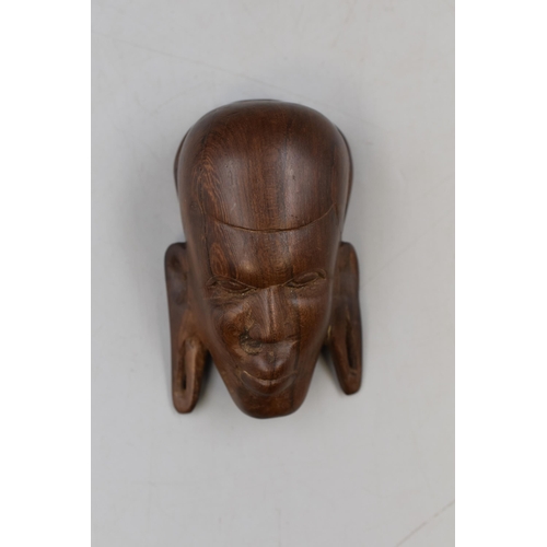 261 - Traditional Tribal Teak Head and a Scarab Paperweight