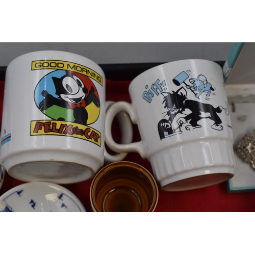 464 - Mixed Selection includes Retro Felix Mug and Tom & Jerry Mug, Scandinavian Plates, West German Vase,... 