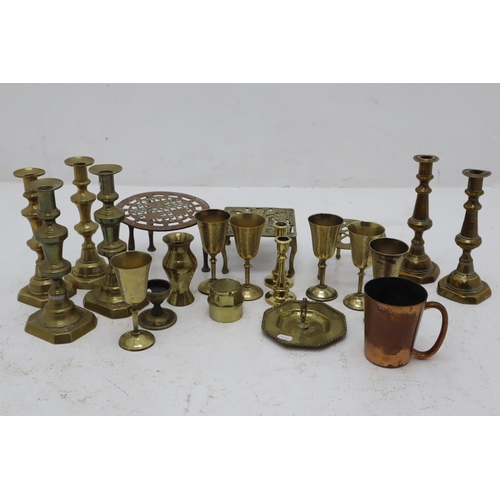 475 - Large Collection Of Vintage Brass Objects Including Candlestick Holders And More