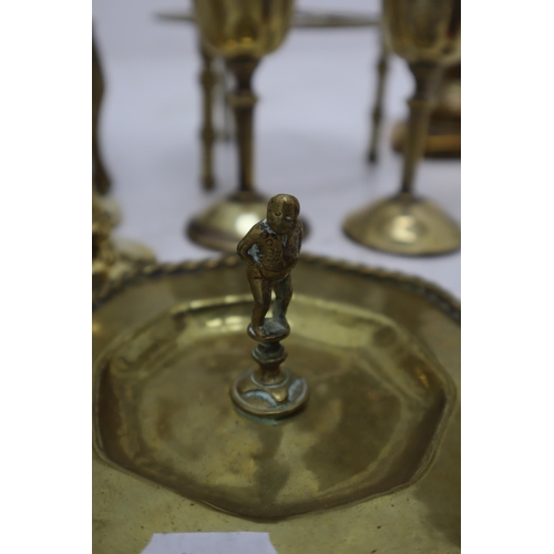 475 - Large Collection Of Vintage Brass Objects Including Candlestick Holders And More