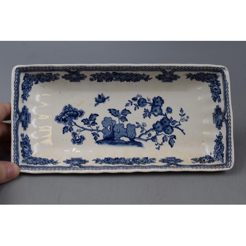 275 - Three Pieces including masons manchu and a Antique Blue and White Cabinet plate