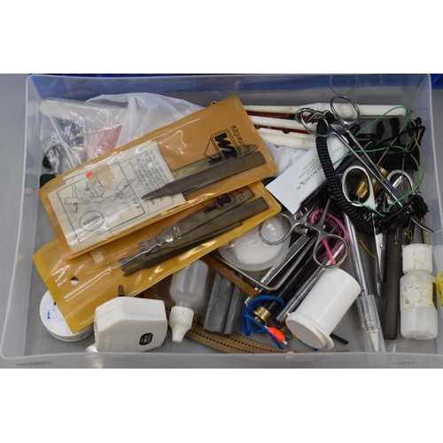 502 - Two trays of assorted Fly Tying accessories Including Ty-Masters, Yarn, and More