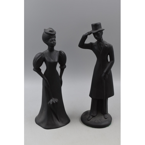 291 - Pair of Royal Wessex matt Black Edwardian Style Figurines (31cm)