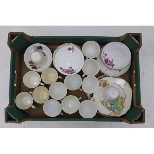 523 - Selection of Part Floral China Tea Sets and Cake Stands