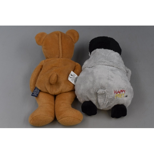 534 - Two Microwave Heated Soft Toys including Happy Feet and Beddy Bear