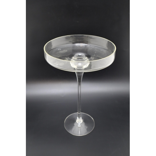 302 - Danish Style long Stemmed Clear Glass Candle Holder (34cm)