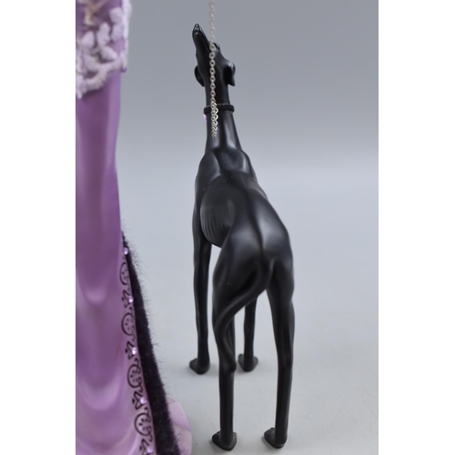 306 - At Deco style Figure of Lady with Dog (33cm)