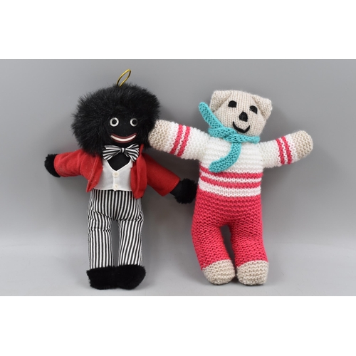 560 - Two Classic Soft Toys including Embrace Golly and Knitted Bear