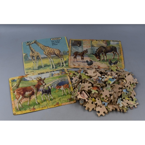 563 - Wooden Jigsaw Puzzle Pieces Comes With Animal Pictures