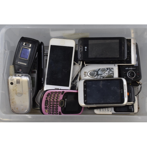 564 - A Selection of 21 Mobile Phones and A Sat Nav, All Untested.