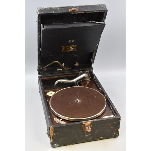 567 - A Vintage HMV Model 101 Portable Wind-Up Gramophone, Late 1920's. With Spare Needles, Working But Re... 