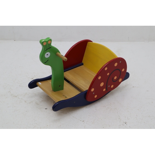 568 - Child's Hand Painted Wooden Rocking Snail (62cm)