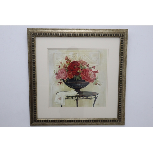 617 - Kathryn White Framed and Glazed Print entitled Linen and Peonies (66cm x 66cm)