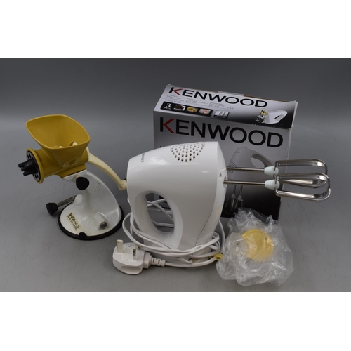 571 - An Odd Mixed Lot. Magnifying Anglepoise Lamp with Clamp Fitting Holder, Kenwood Hand Mixer Boxed , S... 