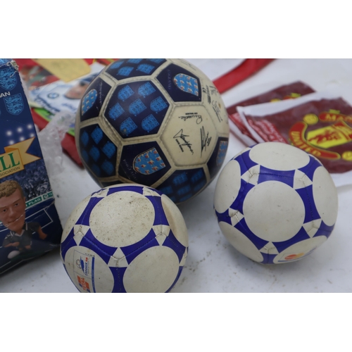 574 - Mixed Lot of Manchester United and England Football Related Items to include Balls, Bottles, Club In... 