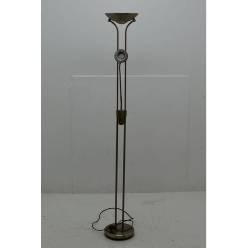 580 - Brushed Brass Mother and Child Standard lamp