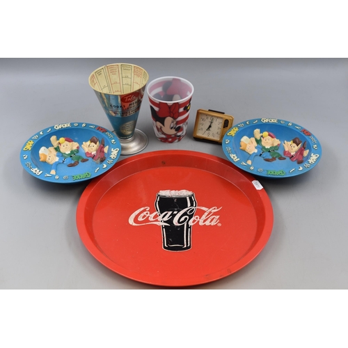 583 - Vintage Mixed Lot to include Coca-Cola Serving Tray, Two Kellog Breakfast Bowls, Cooks Measure, Trav... 