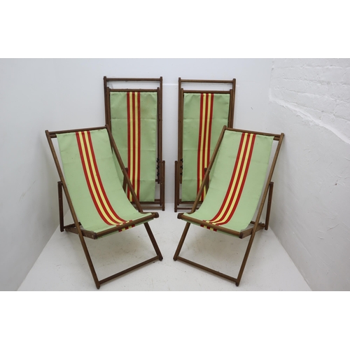 633 - A Set of Four Wooden Folding Garden Chairs, Approx 52