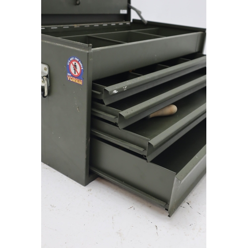 637 - A Metal Four Drawer Compartmental Tool Box, Approx 14