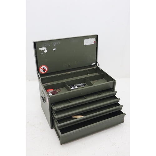 637 - A Metal Four Drawer Compartmental Tool Box, Approx 14