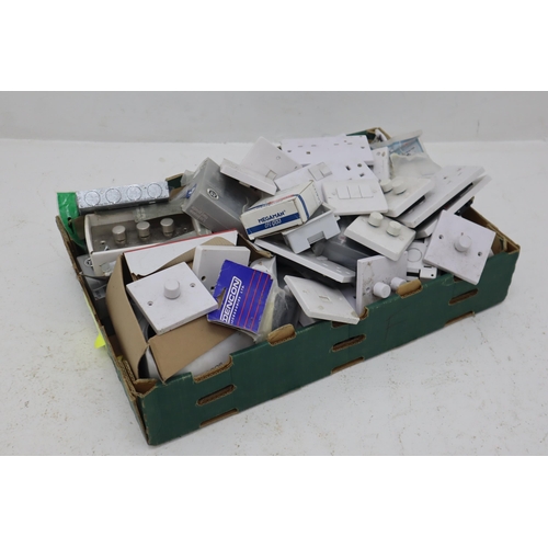 605 - Collection of Various Light Switches, Dimmers, Sockets, Back Boxes and More