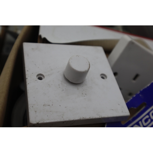 605 - Collection of Various Light Switches, Dimmers, Sockets, Back Boxes and More