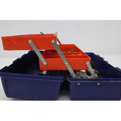 646 - A Blue Plastic Sectional Toolbox, With Contents. Approx 10