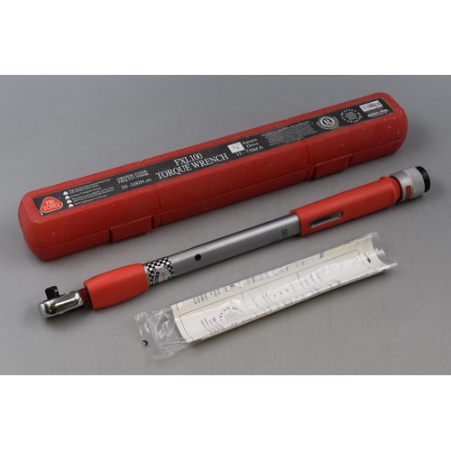 649 - A Kennedy Torque Wrench (FXL100), In Case With Instructions.