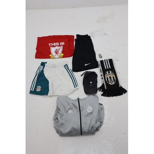 674 - A Selection of Football Related Clothing Items, Includes Real Madrid Training Jacket (S), Juventus S... 